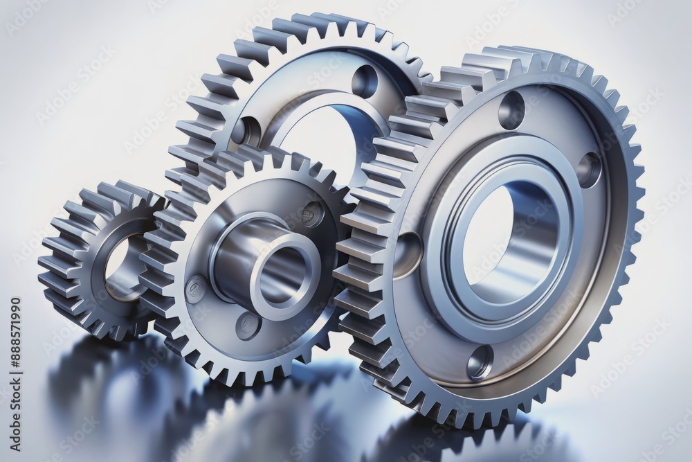 3d illustration of gears over white background with vignette effect 3d illustration of gears over white background with vignette effect