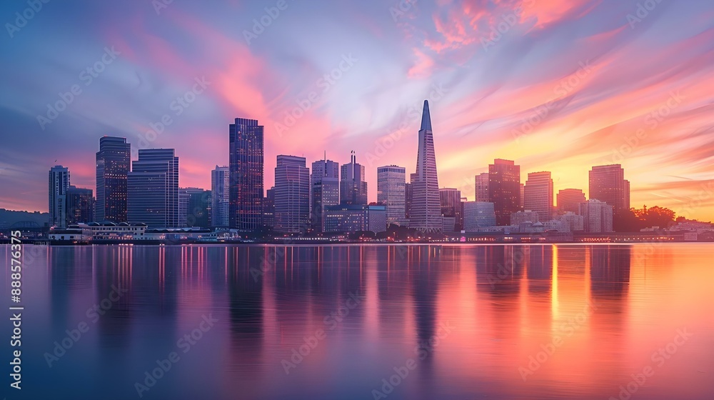Fototapeta premium San Francisco skyline at sunrise