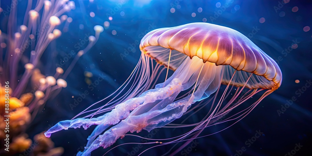 Jellyfish gracefully gliding in a mesmerizing aquarium tank, jellyfish, aquarium, underwater, marine life,tentacles Jellyfish gracefully gliding in a mesmerizing aquarium tank, jellyfish, aquarium, underwater, marine life,tentacles