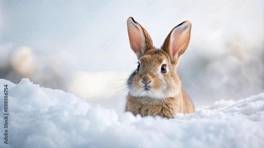 Rabbit playing in fluffy white snow, rabbit, winter, snow, fluffy, cute, animal, wildlife, outdoors, cold, weather, furry Rabbit playing in fluffy white snow, rabbit, winter, snow, fluffy, cute, animal, wildlife, outdoors, cold, weather, furry