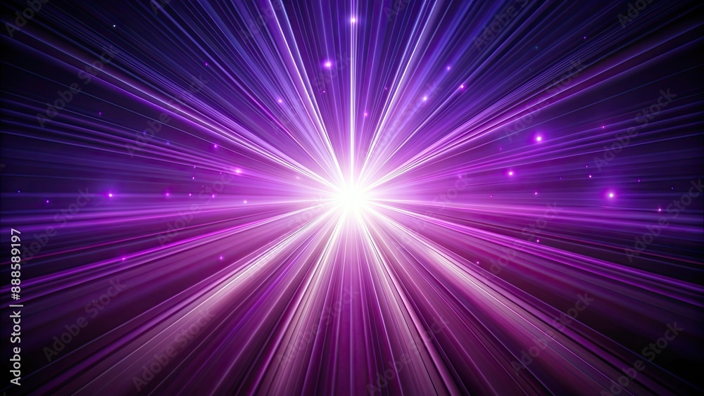 Obraz premium Purple glowing light rays shining through a dark background, purple, glowing, light, rays, shining, dark, background