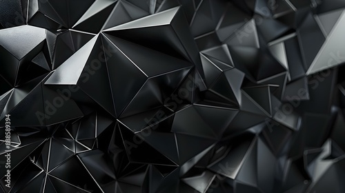 Wide panorama polygonal wallpaper with 3D render