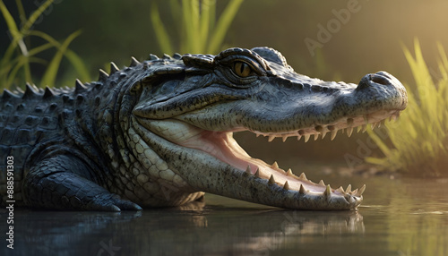 crocodile in the water © Mason