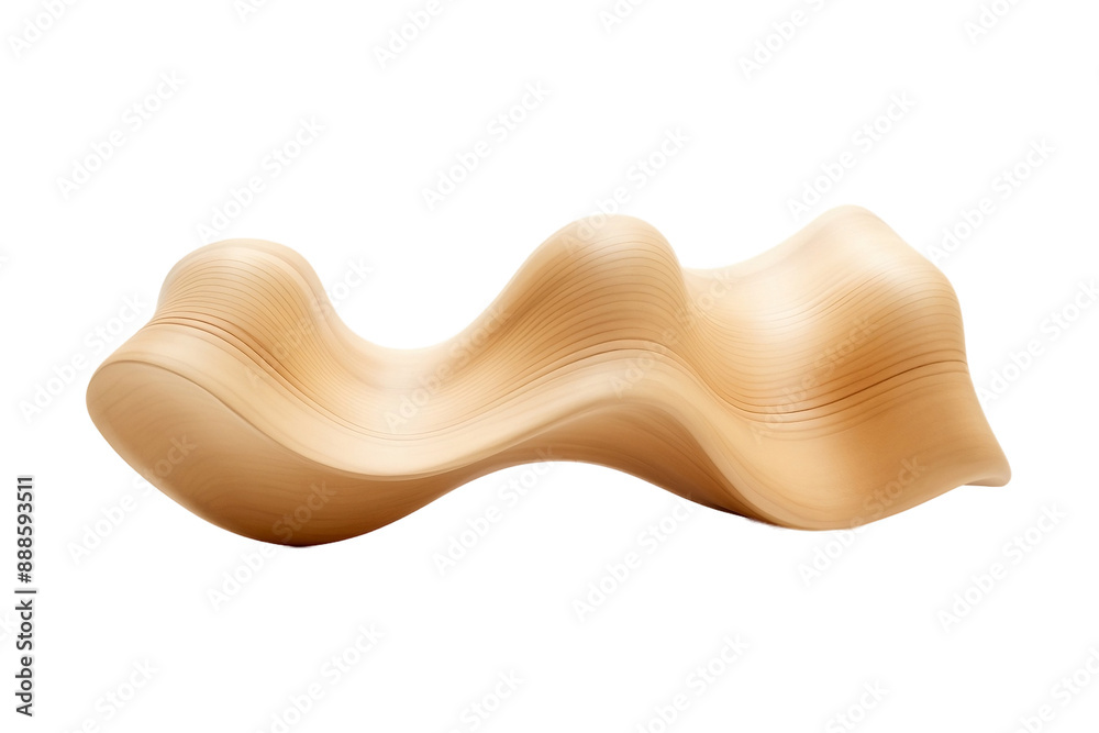 Abstract Wooden Wavy Shape On PNG Background Abstract Wooden Wavy Shape On PNG Background