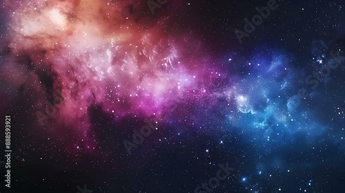Digital artwork of space with Milky Way and nebula
