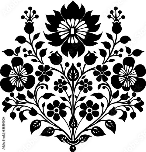 Wallpaper Mural Hungarian embroidery pattern decoration Torontodigital.ca