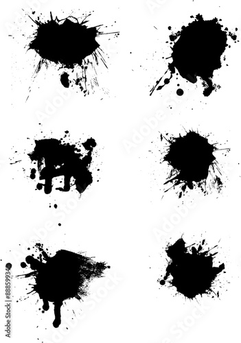 abstract drop brush watercolor paint splatters splash