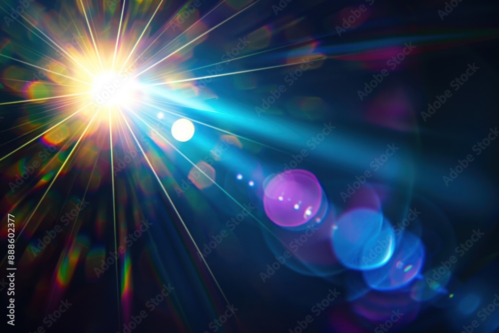 Obraz premium Optical lens flare effect Isolated on black background