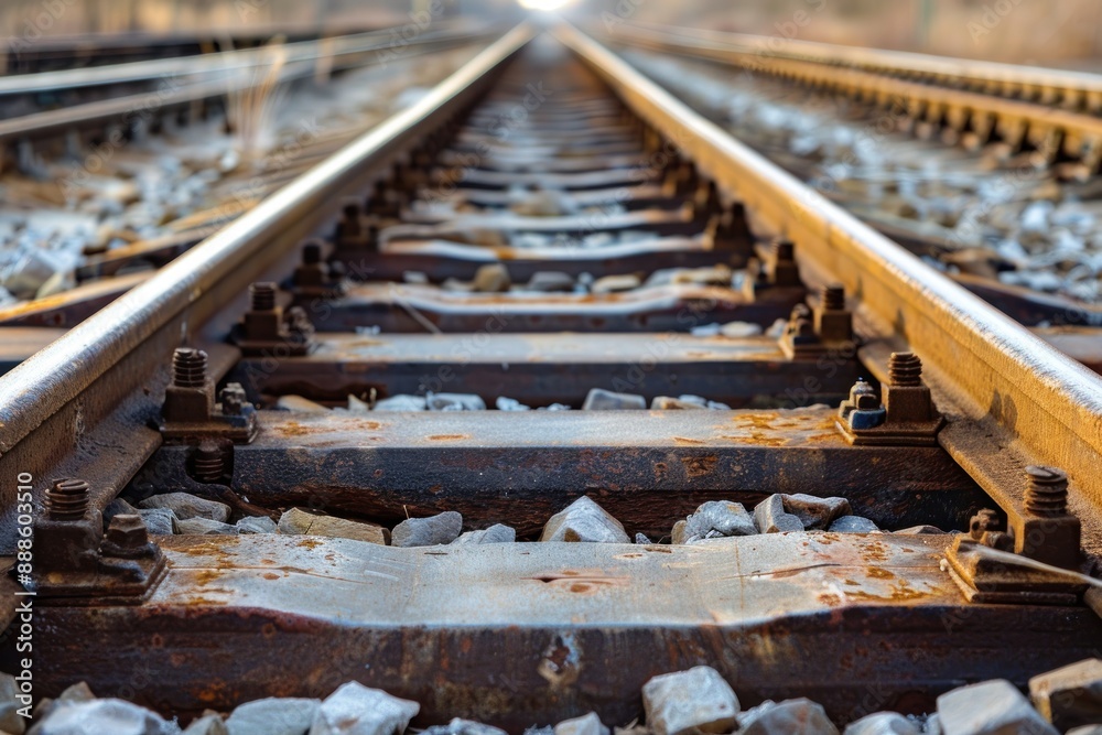 Railroad tracks path way background Railroad tracks path way background