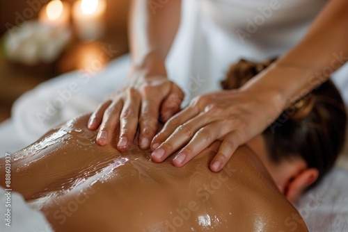 Wallpaper Mural Relaxing backs massage hands massaging the back spa salon Torontodigital.ca