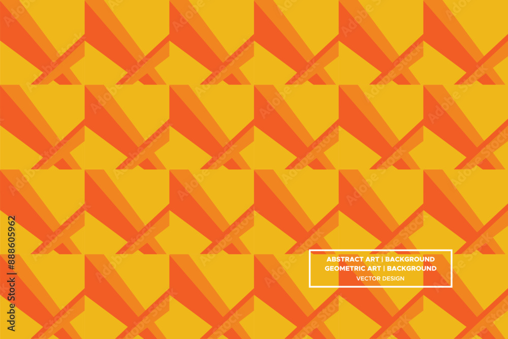 Fototapeta premium Triangles Shapes Orange and Yellow Color Geometric Pattern Abstract Pattern Seamless Pattern