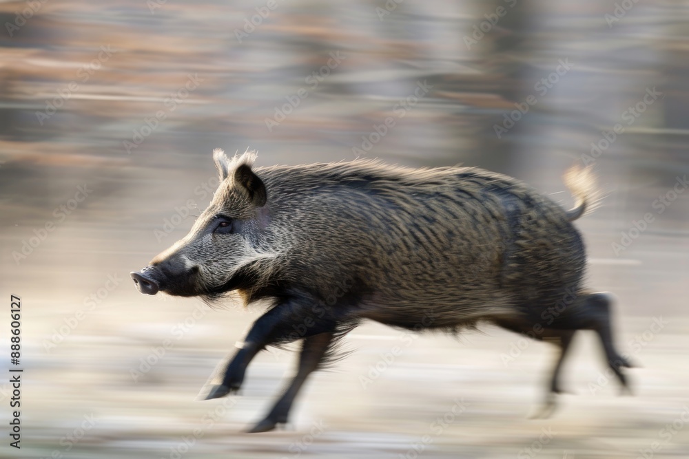 wild boar running swiftly through the wilderness wild boar running swiftly through the wilderness