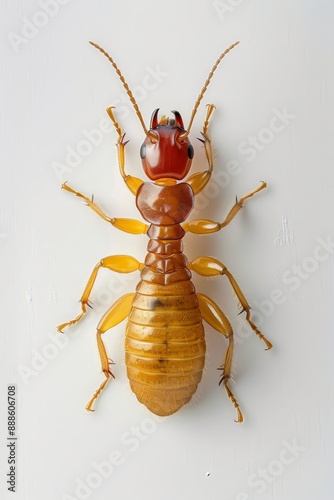 A detailed shot of a termite queen on a white back 76 insect, isolated, macro, animal, white, bug, nature, wasp, fly, close-up, cockroach, antenna, pest, black, closeup, cricket, brown, beetle, wildli photo