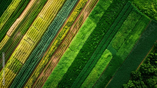 Aerial view of expansive agricultural fields captured by a drone