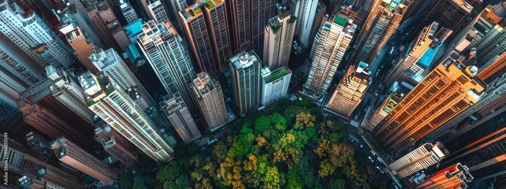 upside down overhead birds eye perspective drone view on a modern city ... - Upside Mensober City Views