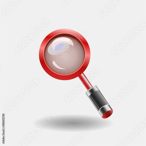 3d magnifying glass icon. Search, analysis icon. Vector illustration