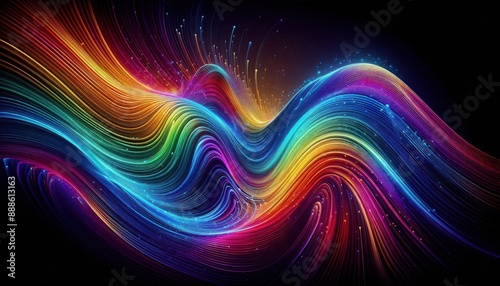 Spectrum Surge: Vibrant Rainbow Color Wave