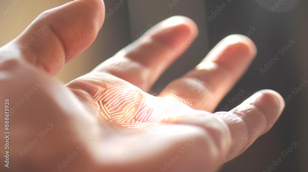 Naklejka premium Use biometric authentication methods where possible.