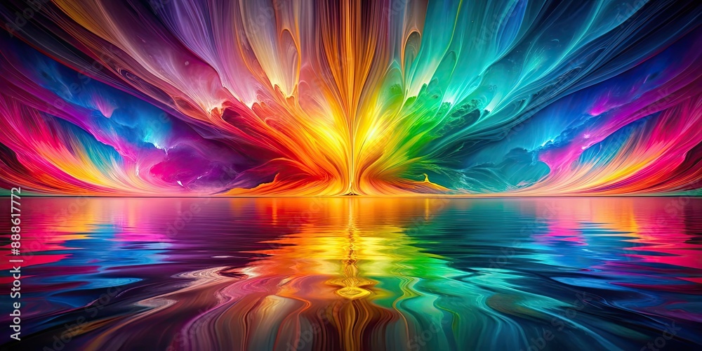 Obraz premium Vibrant and mesmerizing abstract art piece with a colorful chroma mirage effect, vivid, colorful, abstract, art