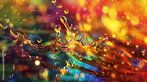 macro shot the water in colorful colors ultra liquid shot background colorful vive liquid drop background   photo