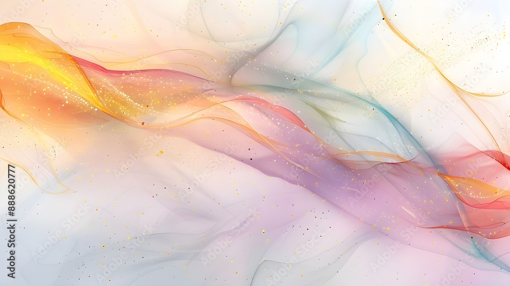 Light and soft abstract art design with pastel colors and tiny gold lines Light and soft abstract art design with pastel colors and tiny gold lines