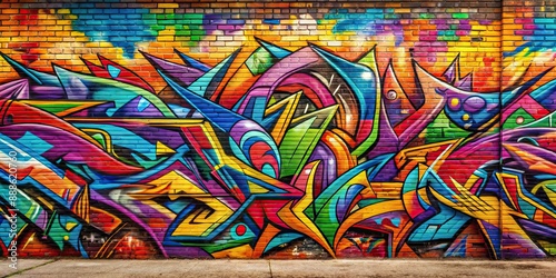 Colorful graffiti art on urban wall , street art, graffiti, mural, spray paint, urban, vibrant