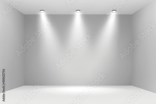 Wallpaper Mural Minimalist Empty Room with Grey and White Gradient Background and Spotlights Torontodigital.ca