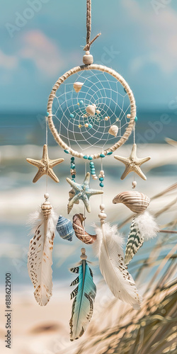 Coastal Dream Catcher with Sea Shells