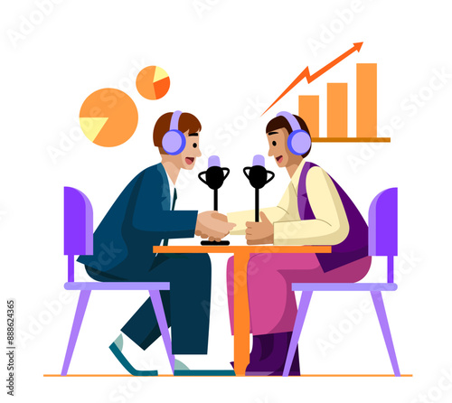 purple podcast 3d illustration