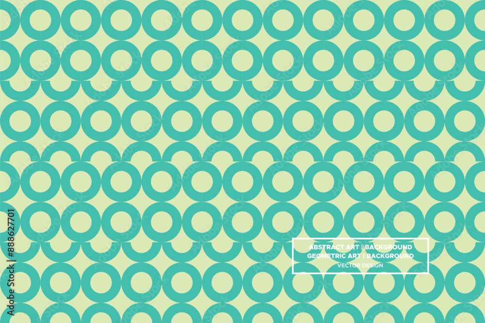 Circles and Half Circles Green Colors Geometric Pattern Abstract Pattern Seamless Pattern