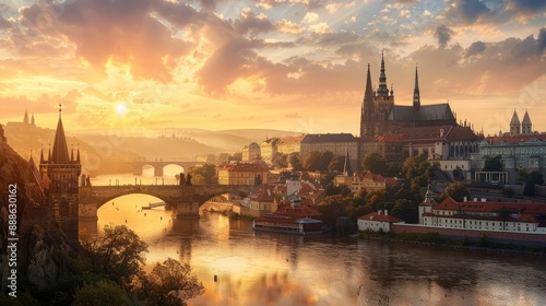 Majestic historical cathedral at sunrise