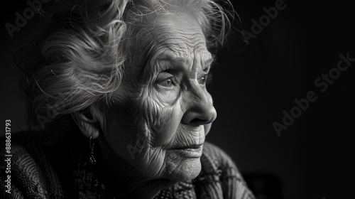 B&W Photography of an Elderly Woman Smiling, Reflecting Warmth
