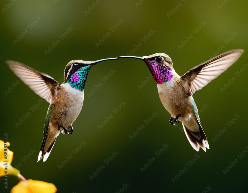 Fototapeta premium hummingbird feeding in flight
