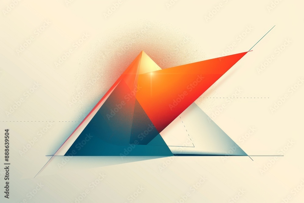 Abstract geometric design with triangular shapes modern art creative representation conceptual art unique patterns digital art artistic expression vibrant colors contemporary style