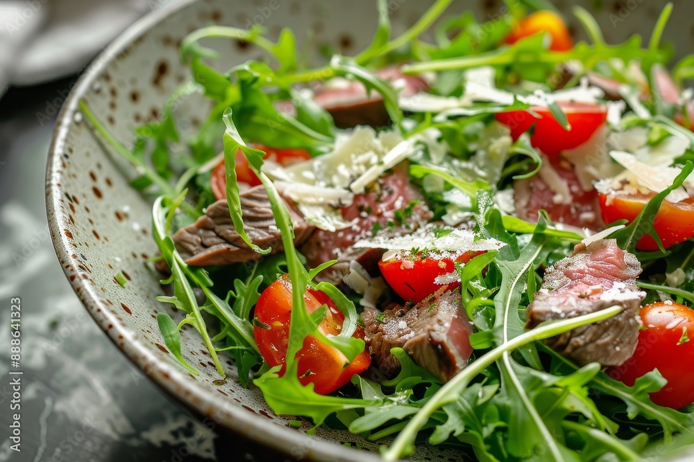 Italian Beef salad with rocket tomatoes parmesan Italian Beef salad with rocket tomatoes parmesan