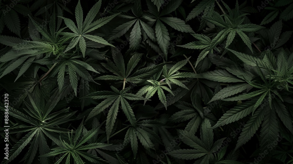 Marijuana leaves. Marijuana on a dark background. Growing organic cannabis background herbs on the farm Marijuana leaves. Marijuana on a dark background. Growing organic cannabis background herbs on the farm