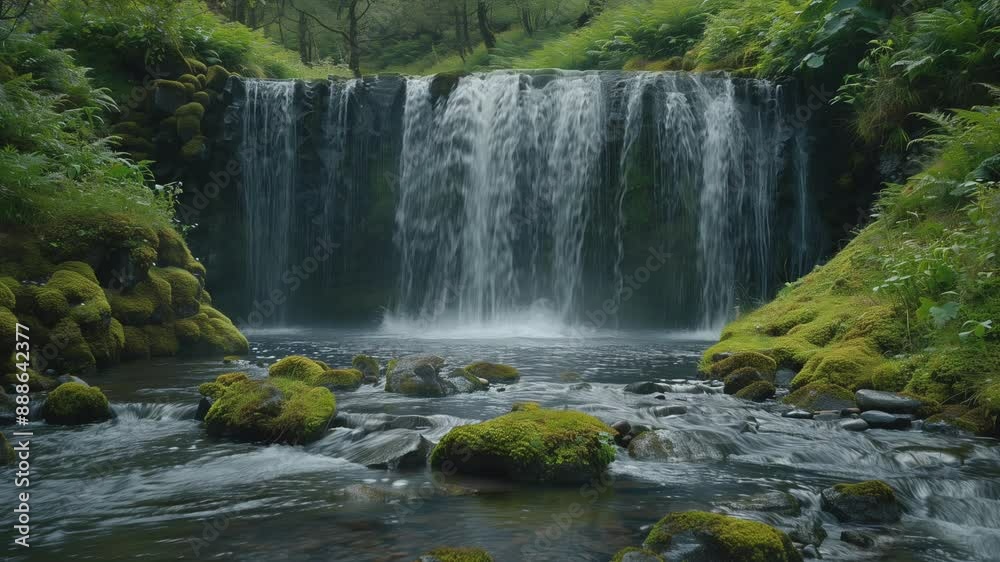 beautiful nature in the mountains with waterfalls video background beautiful nature in the mountains with waterfalls video background