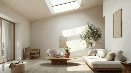 Wallpaper Mural Minimalist-style backyard patio with a wooden deck, Modern Patio Furniture Surrounded. minimalist patio, backyard patio, wooden deck patio, modern patio furniture, patio design, minimalist backyard, Torontodigital.ca