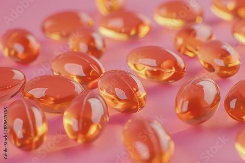 Krill oil supplement with omega 3 on pink background healthy nutrient rich option