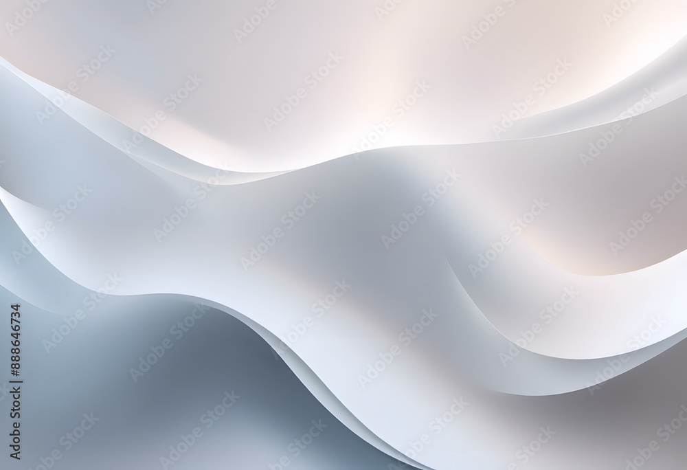 Obraz premium Abstract background with smooth, flowing white and gray waves creating a soft, elegant texture.