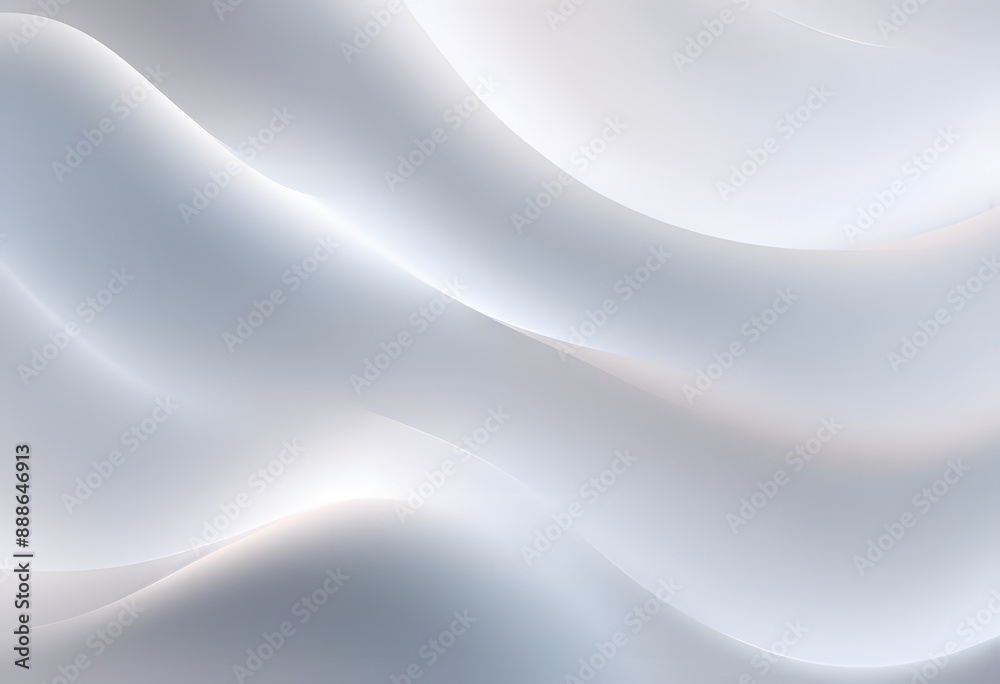 Fototapeta premium Abstract background with smooth, flowing white and gray waves creating a soft, elegant texture.