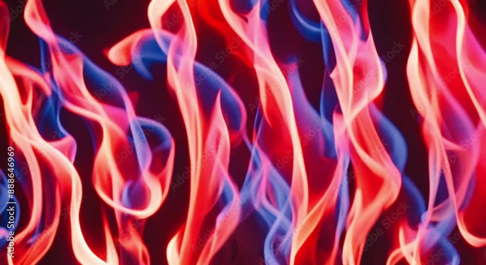 The red and blue smoke flames create a stunning display of contrasting elements The red and blue smoke flames create a stunning display of contrasting elements