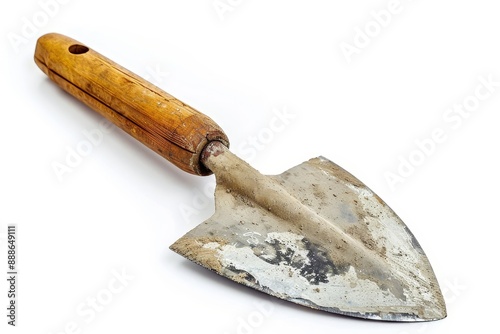 Mason s trowel on white background photo