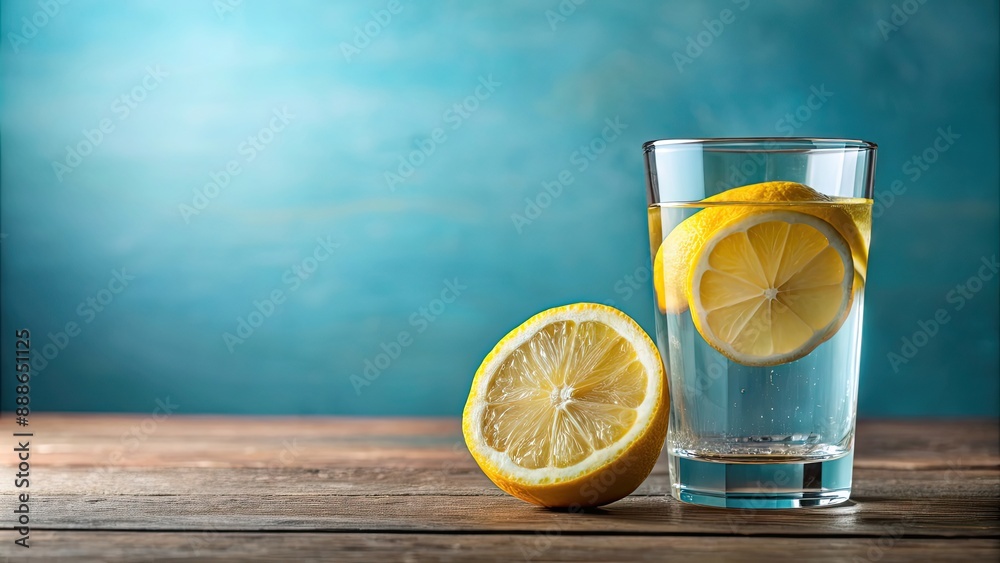 Refreshing glass of water with a slice of lemon , hydrating, citrus, drink, healthy, detox, beverage, natural, vitamin C Refreshing glass of water with a slice of lemon , hydrating, citrus, drink, healthy, detox, beverage, natural, vitamin C