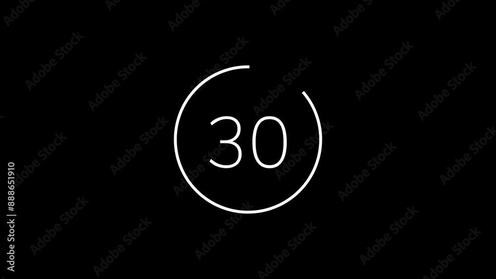 35 seconds countdown timer on black background with white circle countdown suitable for deadlines, countdown content, concepts of time 35 seconds countdown timer on black background with white circle countdown suitable for deadlines, countdown content, concepts of time