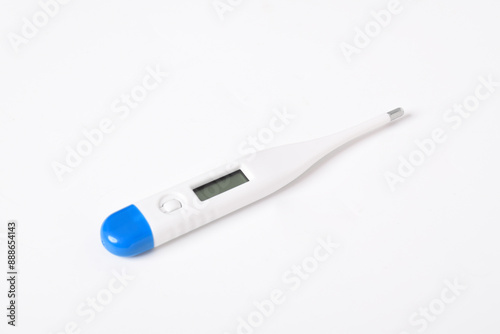 Electronic modern thermometer isolated on white background. Fever diagnostic and healthcare concept