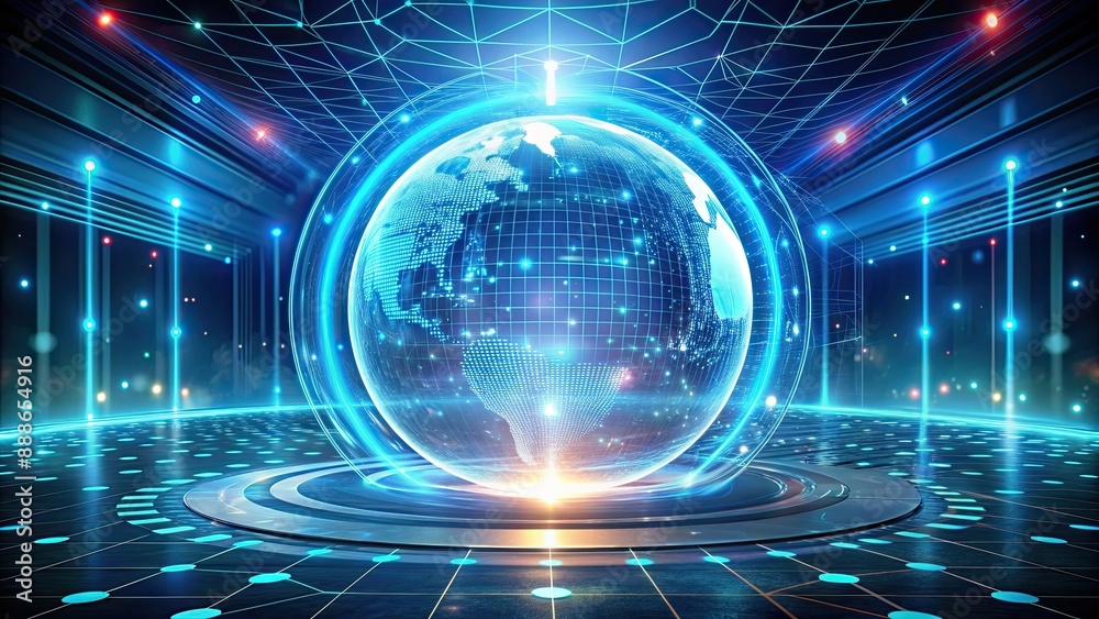 Obraz premium Futuristic holographic smart technology concept, future, smart, technology, artificial intelligence