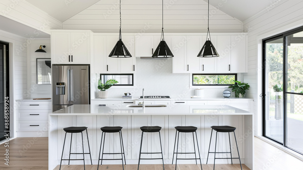 3d rendering white modern design kitchen. 3D rendering kitchen, white modern kitchen, kitchen interior design, 3D kitchen model, modern kitchen, white kitchen design, kitchen rendering,