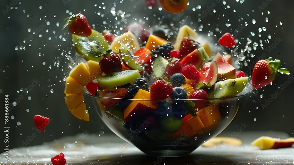 A beautiful fruit salad that explodes in a bowl A beautiful fruit salad that explodes in a bowl