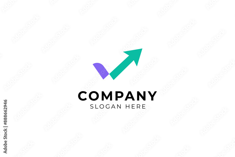 Up arrow logo design with check mark combination simple vector concept Up arrow logo design with check mark combination simple vector concept